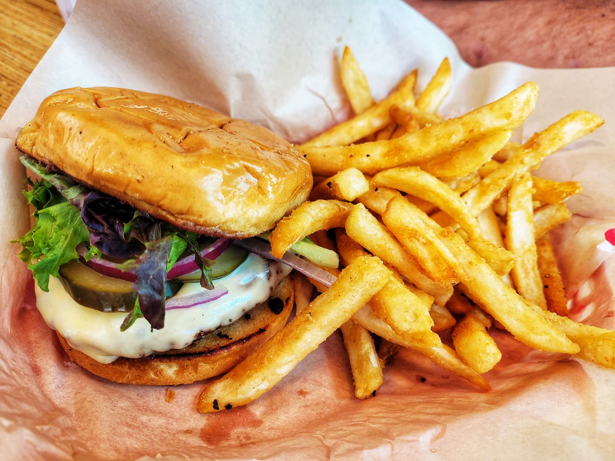 photo of mother road brewing burger