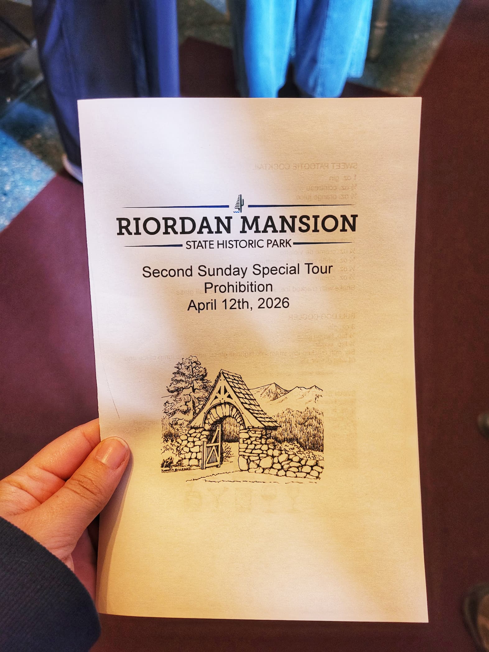 photo of cocktail book from riordan mansion