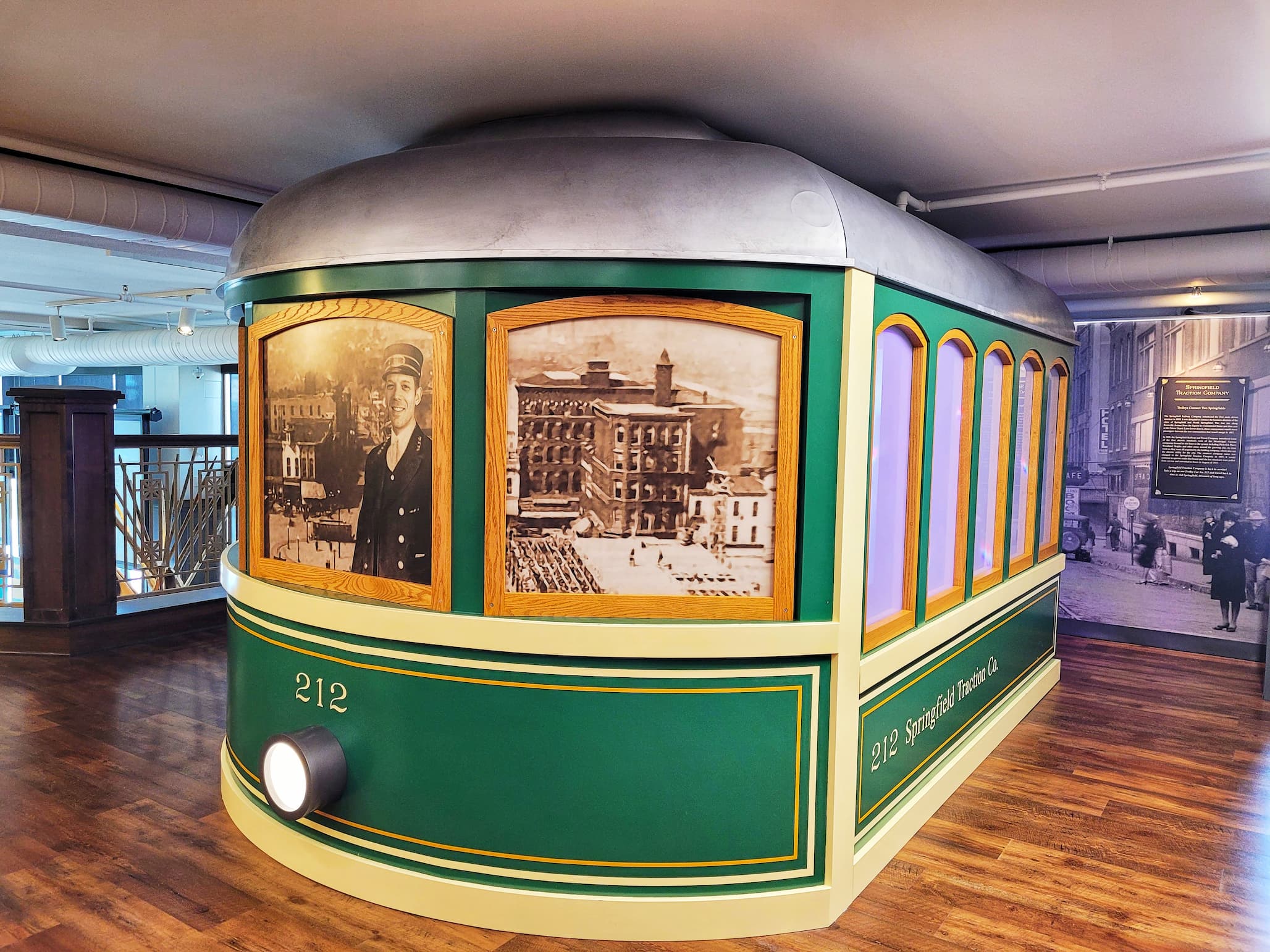 photo of trolley time machine exhibit at springfield history museum on the square