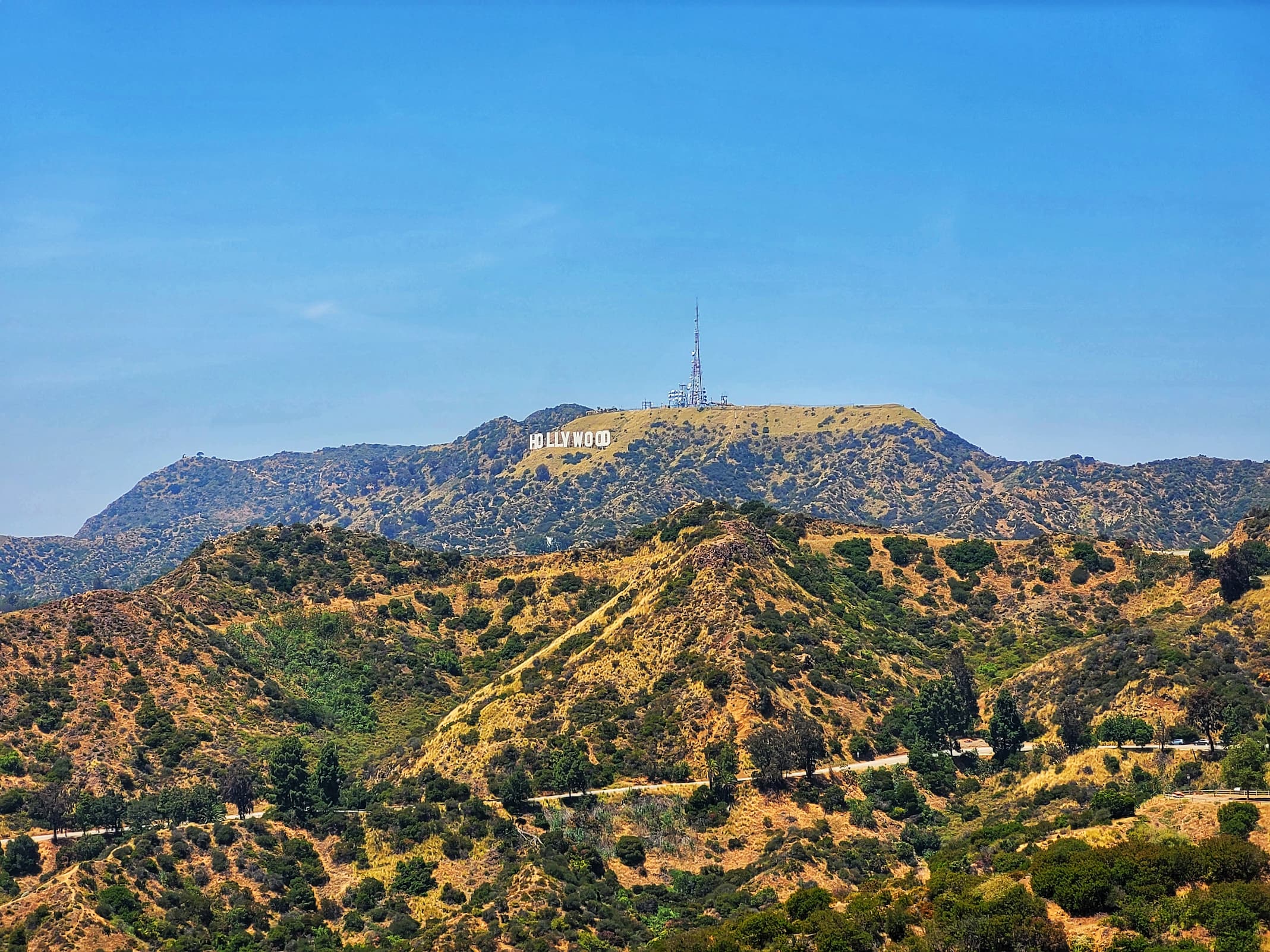photo of griffith observatory view of hollywood sign
