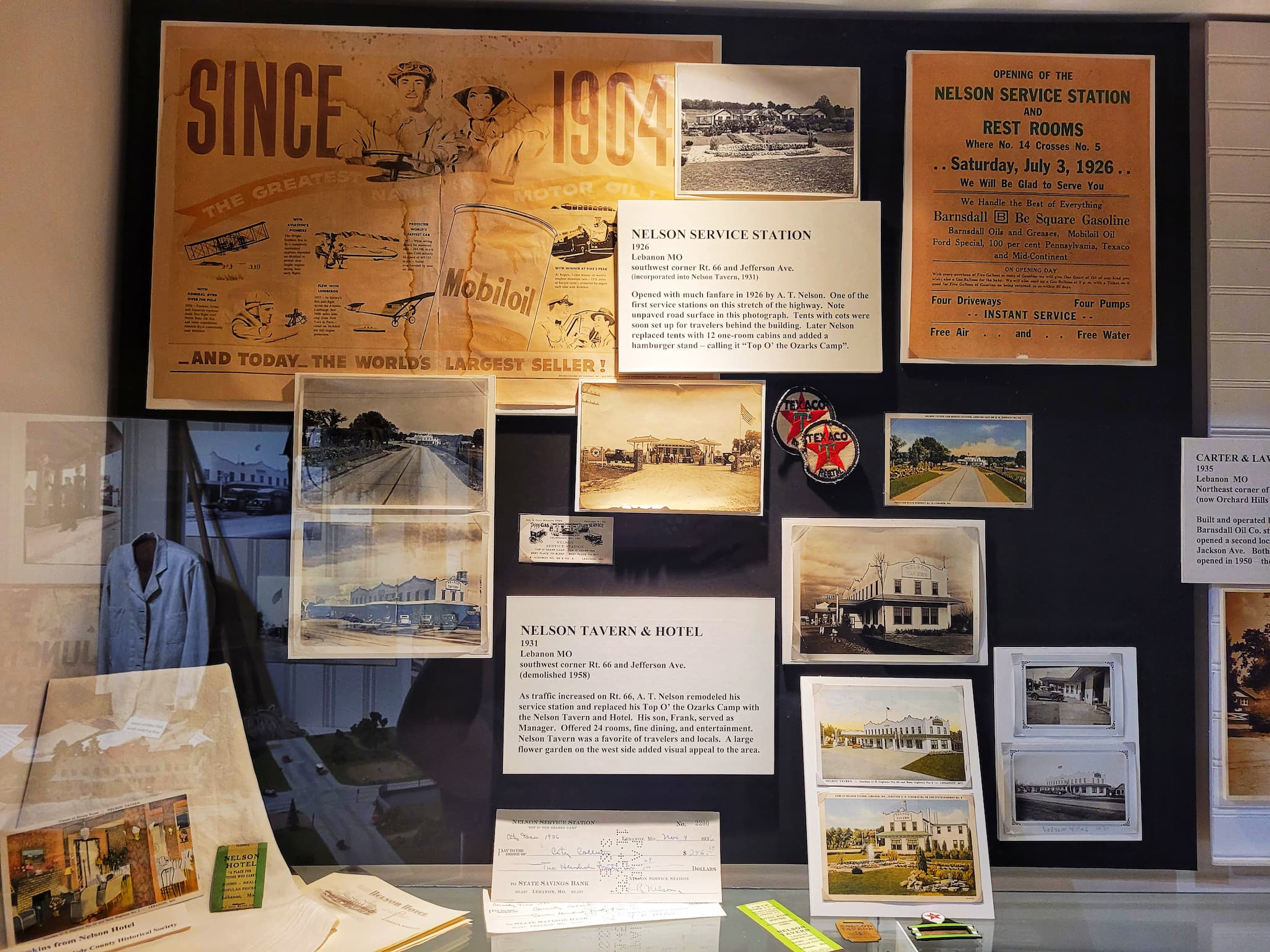 photo of nelson family exhibit at lebanon route 66 museum