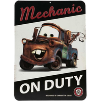 mechanic on duty mater sign