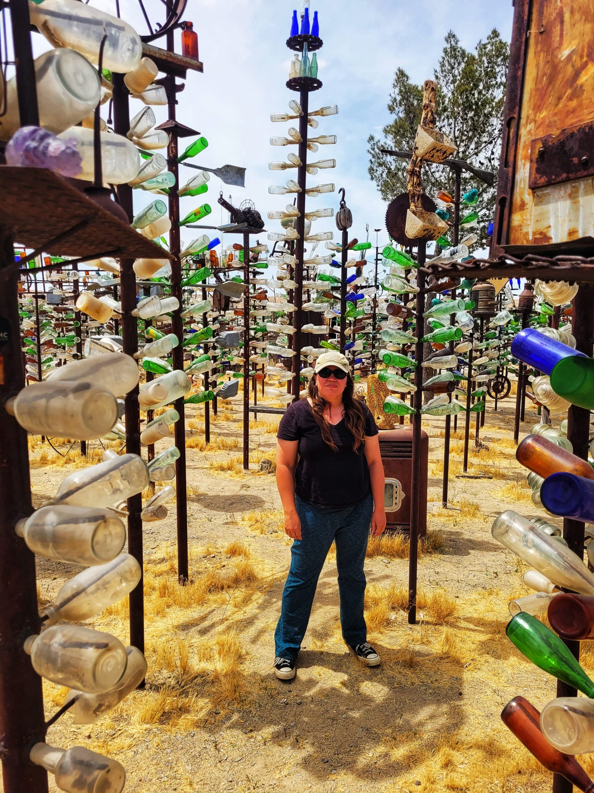 photo of jen at elmer's bottle tree ranch