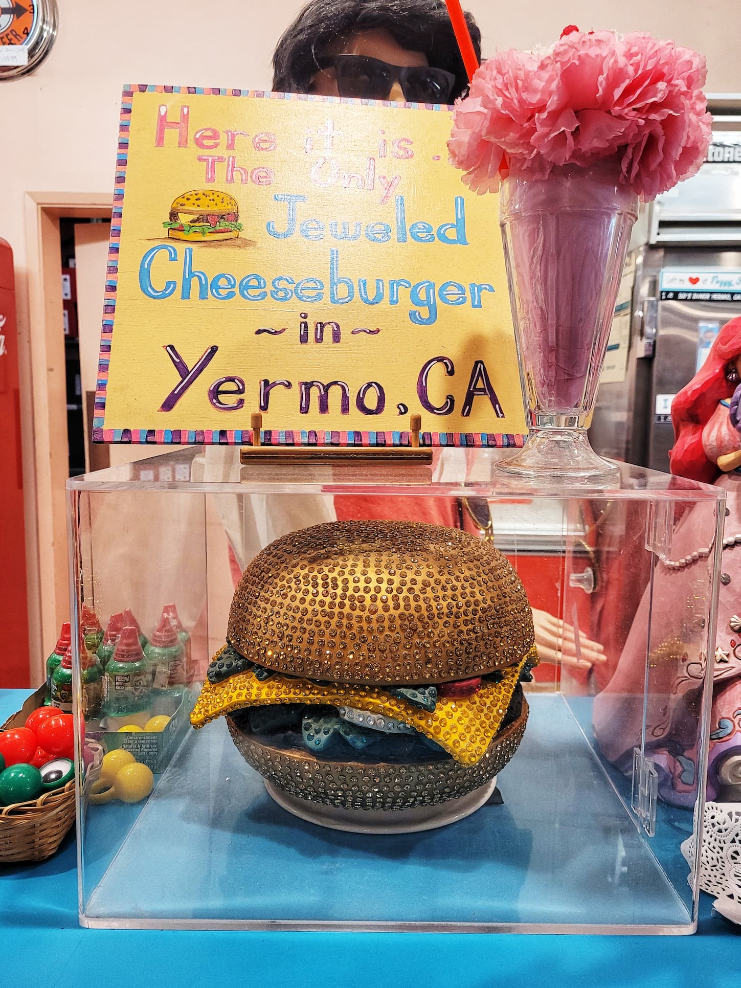 photo of peggy sue's 50's diner jeweled cheeseburger
