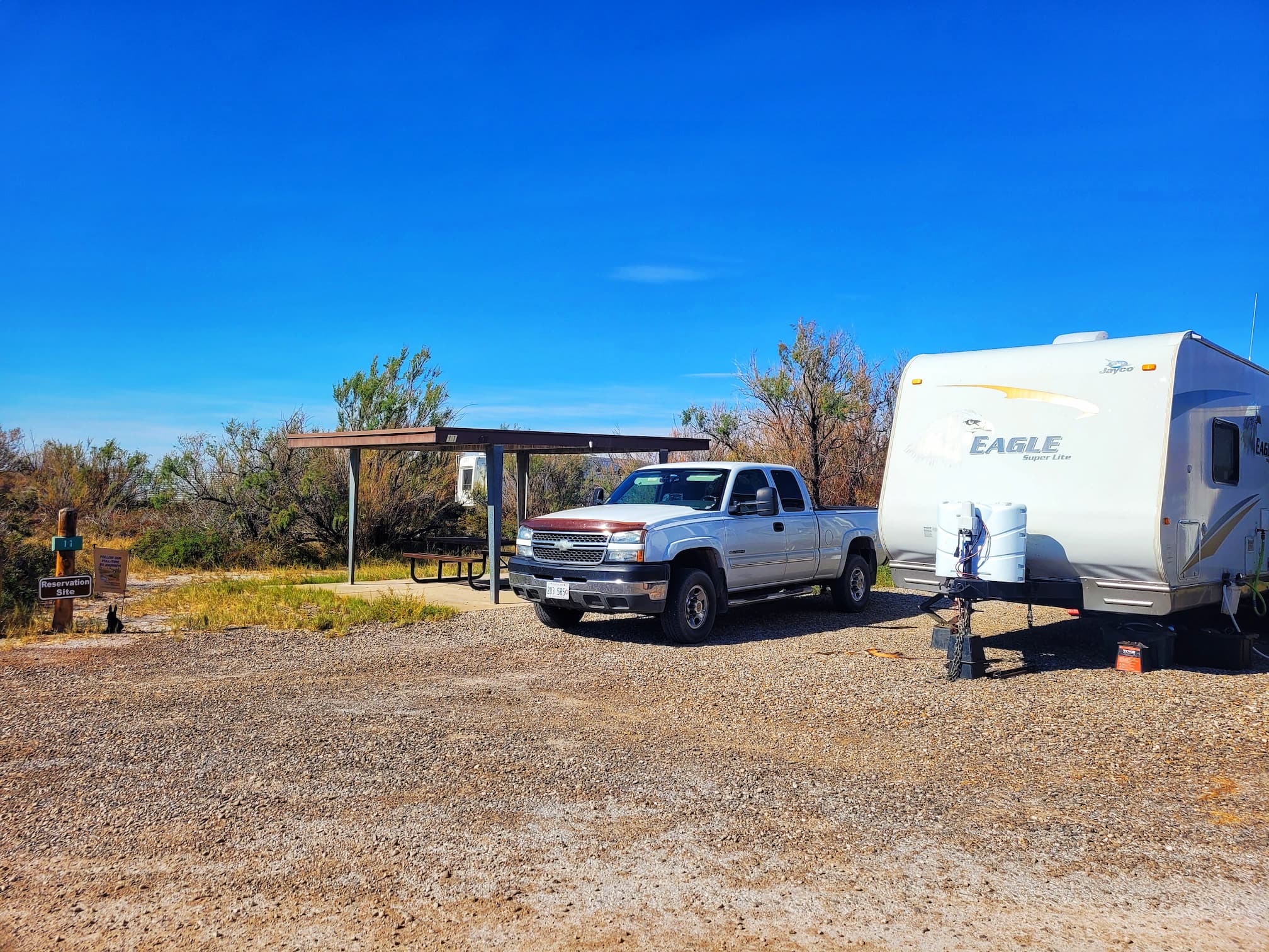 photo of our campsite at bottomless lakes state park
